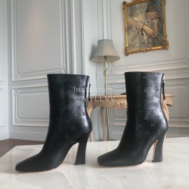 Fendi Fashion Embossed Black High Heel Boots For Women 