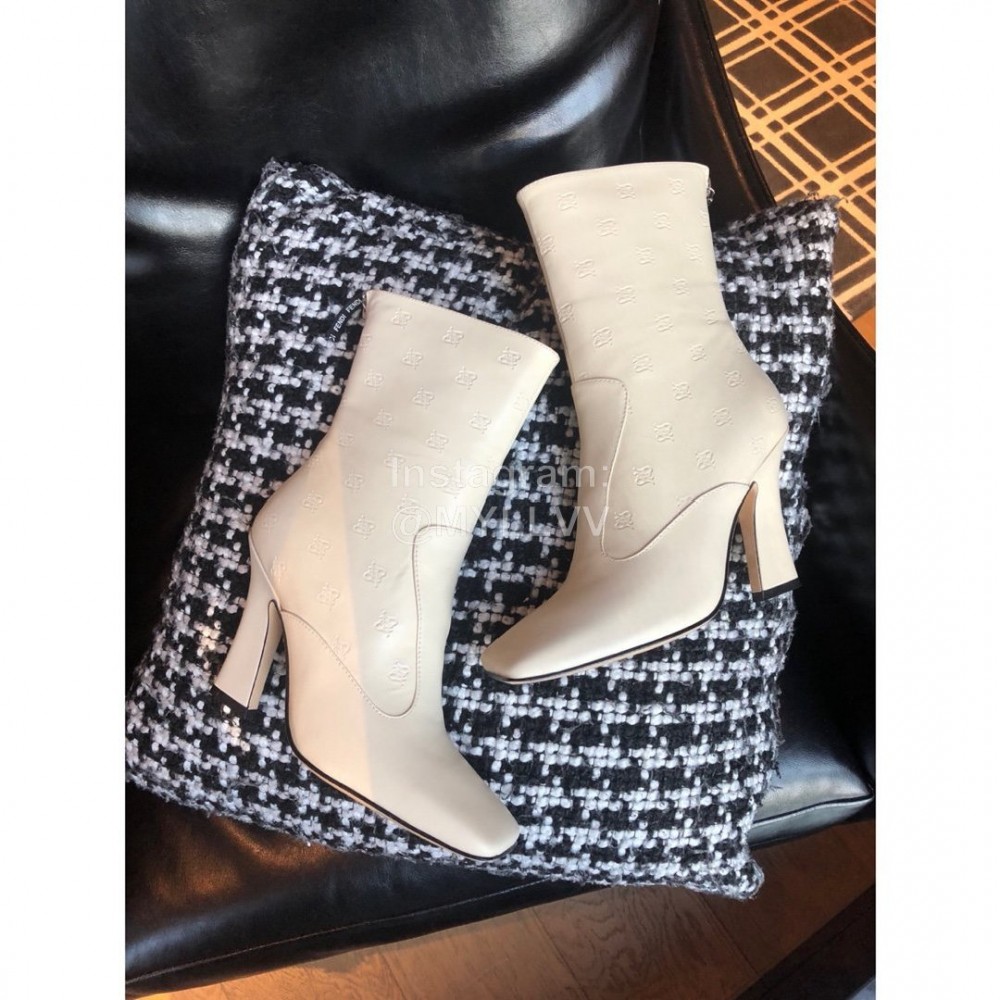 Fendi Fashion White Embossed High Heel Boots For Women 