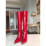 Fendi Fashion Smooth Leather Pointed High Heel Boots For Women Red