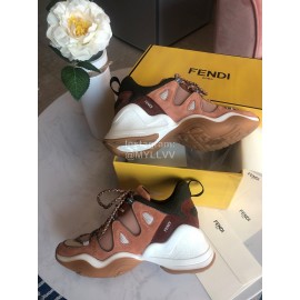 Fendi Fashion Thick Soles Casual Sneakers For Women Brown