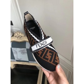 Fendi Fashion Classic Printed Soft Casual Shoes For Women Brown