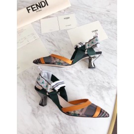 Fendi Silk Cowhide Fashion High Heel Pointed Sandals For Women 