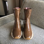 Fendi Fashion Patent Leather Thick Soled Short Boots For Women Brown