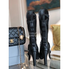 Fendi Autumn Winter Calf High Heeled Boots For Women Black