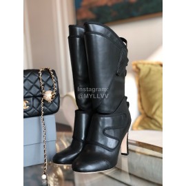 Fendi Autumn Winter Calf High Heeled Boots For Women Black