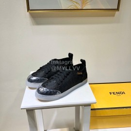 Fendi Spring Summer New Transparent Bottom Jacquard Casual Shoes For Women Black