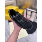 Fendi Fashion Silk Cowhide Casual Sneakers For Men And Women Black