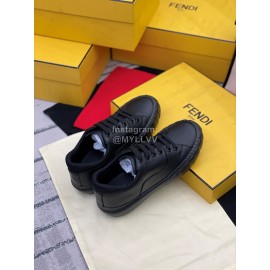 Fendi Fashion Silk Cowhide Casual Sneakers Black For Men And Women 