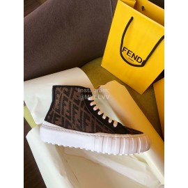 Fendi Thick Soles High Top Casual Shoes For Women 