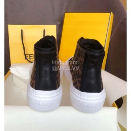 Fendi Thick Soles High Top Casual Shoes For Women 