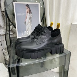 Fendi Fashion Thick Soles Lace Up Shoes For Women Black