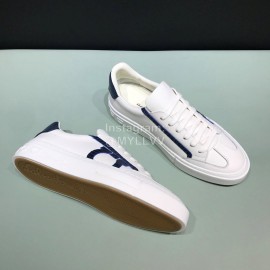 Ferragamo Calf Leather Casual Sneakers For Men White