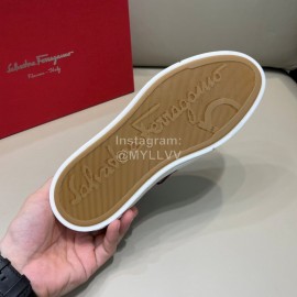 Ferragamo Fashion Calf Leather Casual Loafers For Men Brown