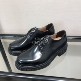 Ferragamo Black Cowhide Lace Up Business Shoes For Men