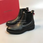 Ferragamo Black Cowhide Chelsea Boots For Men