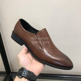 Ferragamo Fashion Calf Leather Casual Business Shoes Coffee For Men 