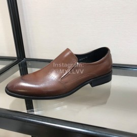 Ferragamo Fashion Calf Leather Casual Business Shoes Coffee For Men 