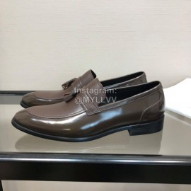 Ferragamo Fashion Calf Leather Tassels Casual Business Shoes For Men Coffee