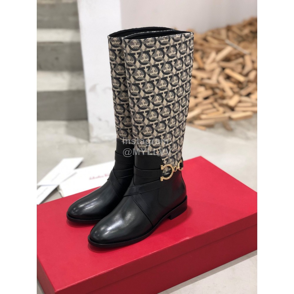 Salvatore Ferragamo Autumn Winter Fashion Calf Boots For Women