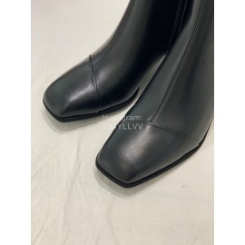 Salvatore Ferragamo Autumn Winter Black Calf High Heel Short Boots For Women 