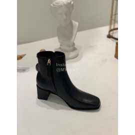 Salvatore Ferragamo Autumn Winter Calf High Heel Short Boots Black For Women 