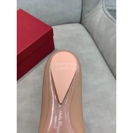 Salvatore Ferragamo Fashion Sheepskin Bow Shoes For Women Pink