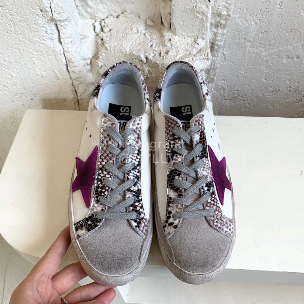 Golden Goose Calf Leather Casual Shoes For Men And Women Gray