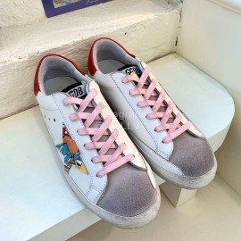 Golden Goose Calf Leather Casual Shoes For Men And Women Gray