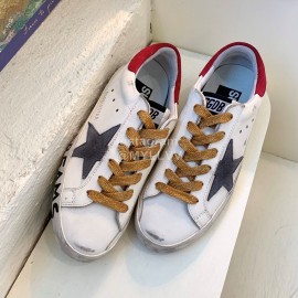 Golden Goose Calf Leather Casual Shoes For Men And Women Red