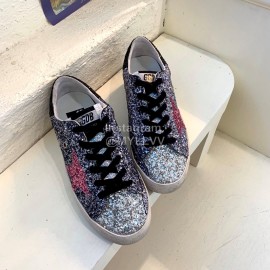 Golden Goose Calf Leather Casual Shoes For Men And Women Purple