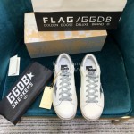 Golden Goose Versatile Calf Leather Fashion Casual Shoes For Men And Women Gray