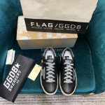 Golden Goose Versatile Black Calf Leather Fashion Casual Shoes For Men And Women 
