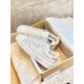 Golden Goose Thick Soled Calf Leather Casual Shoes For Women Pink