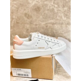 Golden Goose Thick Soled Calf Leather Casual Shoes For Women Pink
