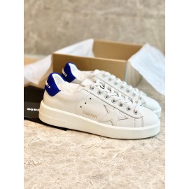 Golden Goose Thick Soled Calf Leather Casual Shoes For Women Blue
