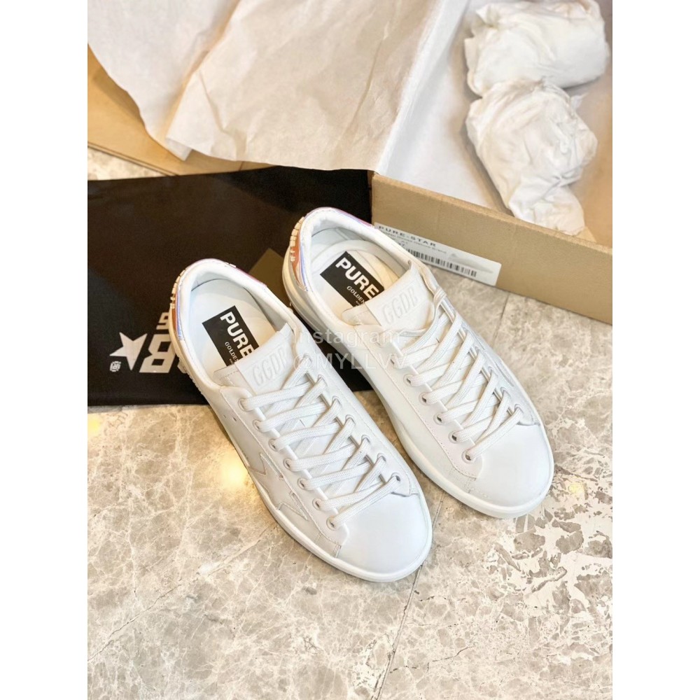 Golden Goose Thick Soled Calf Leather Casual Shoes For Women White