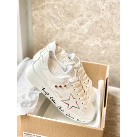 Golden Goose Summer New Printed Soft Calf Leather Casual Shoes For Women 
