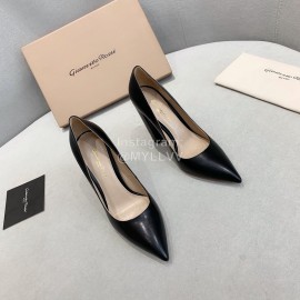 Gianvito Rossi Fashion Embossed Leather Pointed High Heels For Women Black