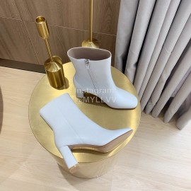 Gianvito Rossi Fashion Sheepskin High Heel Short Boots For Women White