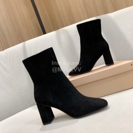 Gianvito Rossi Fashion Black Sheepskin High Heel Short Boots For Women 