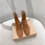 Gianvito Rossi Fashion Brown Sheepskin High Heel Short Boots For Women 