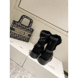 Gianvito Rossi Autumn Winter Warm Wool Boots For Women Black