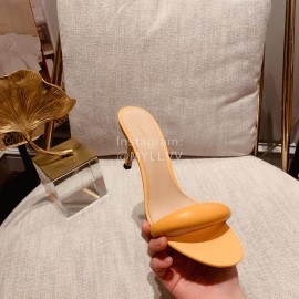 Gianvito Rossi Summer Leather High Heeled Slippers For Women Orange