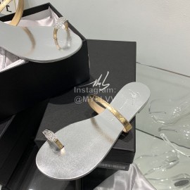 Giuseppe Zanotti New Sheepskin Flip Flops For Women Silver