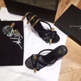 Giuseppe Zanotti Silk Leather High Heeled Slippers For Women 