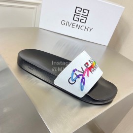 Givenchy Embroidery Logo Leather Slippers Black For Men And Women