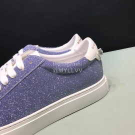Givenchy Shining Cowhide Lace Up Casual Shoes For Men And Women Blue
