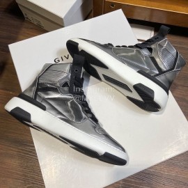 Givenchy Leisure Sports High Top Shoes For Men Silver