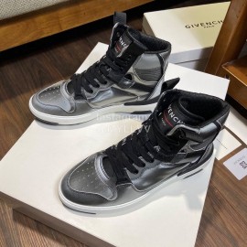 Givenchy Leisure Sports High Top Shoes For Men Silver