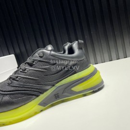 Givenchy Leather Transparent Yellow Sole Sneakers For Men Black